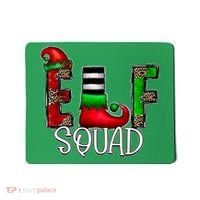 Elf Squad Leopard Christmas Family Holiday Group Xmas Pajama Mousepad thumb 0