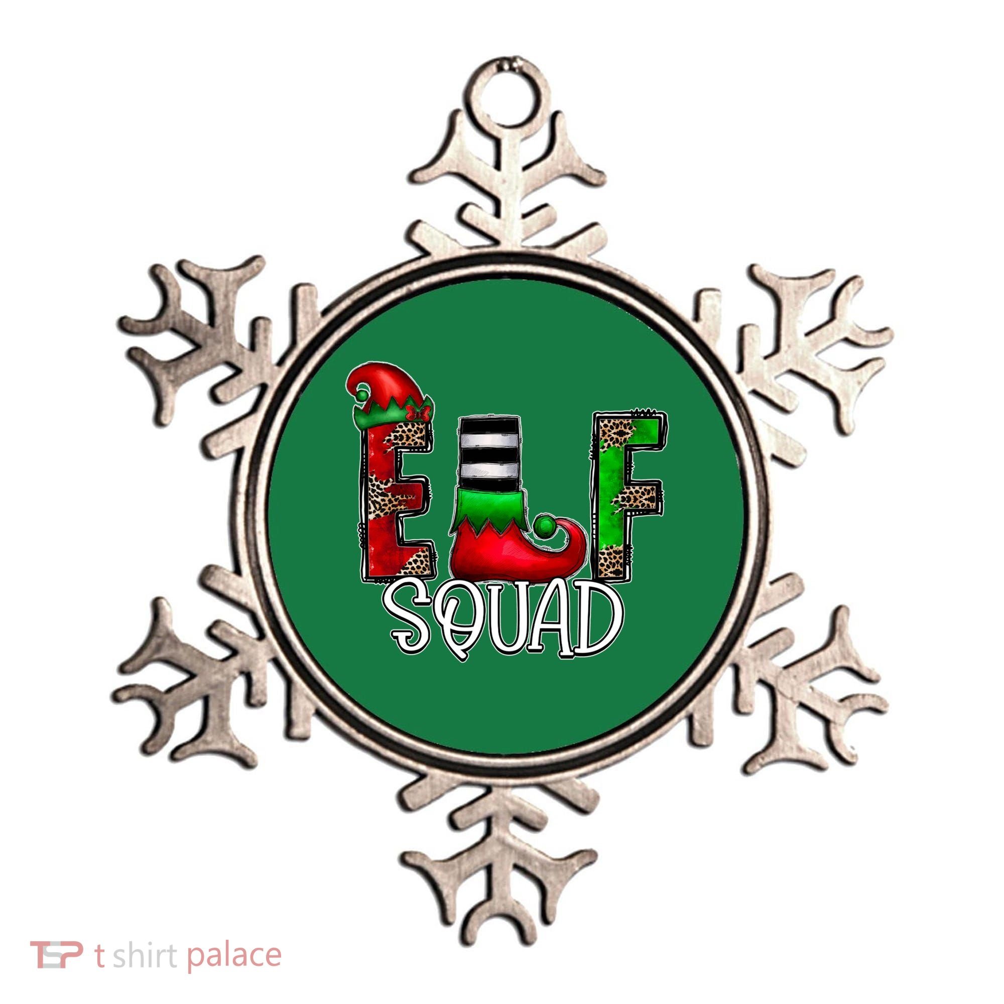 Elf Squad Leopard Christmas Family Holiday Group Xmas Pajama Ornament