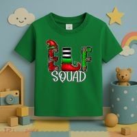 Elf Squad Leopard Christmas Family Holiday Group Xmas Pajama Toddler T-Shirt thumb 3