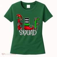 Elf Squad Leopard Christmas Family Holiday Group Xmas Pajama Women's T-Shirt thumb 0