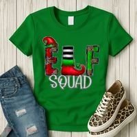 Elf Squad Leopard Christmas Family Holiday Group Xmas Pajama Women's T-Shirt thumb 3