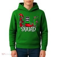 Elf Squad Leopard Christmas Family Holiday Group Xmas Pajama Kids Hoodie thumb 4