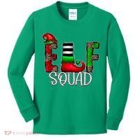 Elf Squad Leopard Christmas Family Holiday Group Xmas Pajama Kids Long Sleeve Shirt thumb 0
