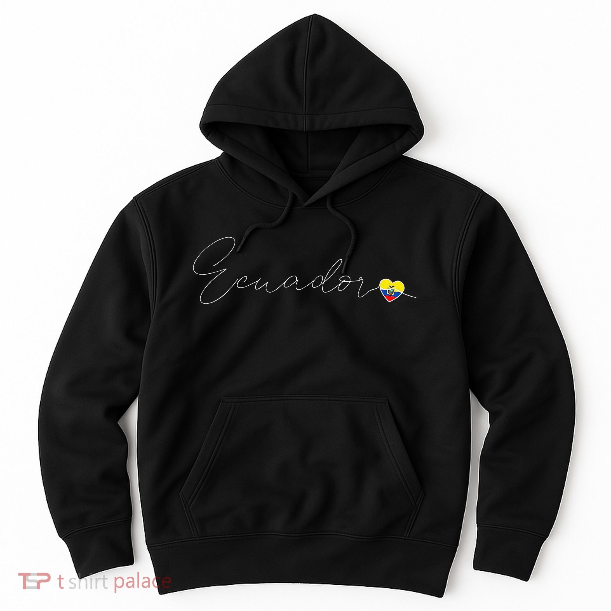 Ecuador Simple Love Ecuadorian Flag Heart On Ecuador Hoodie