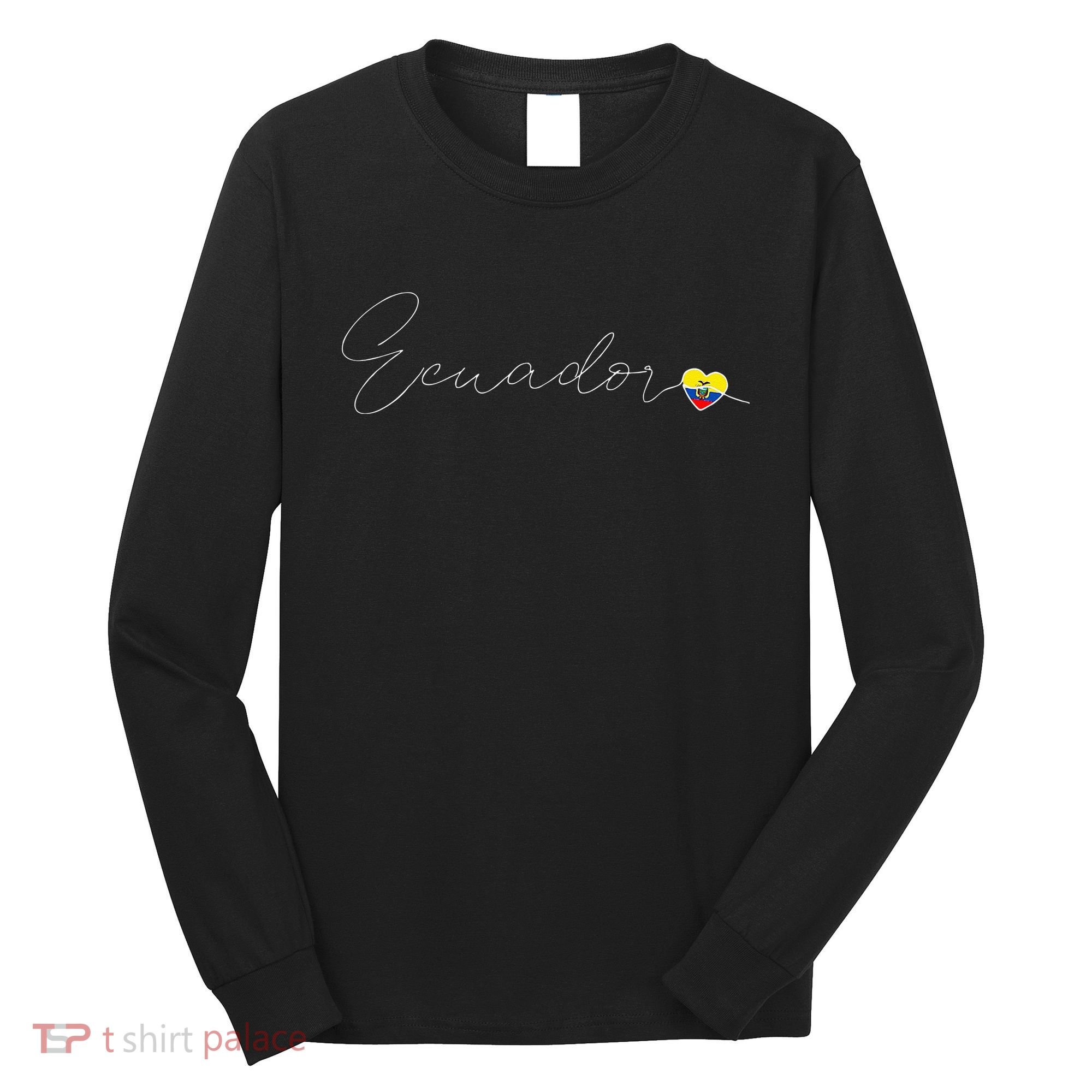 Ecuador Simple Love Ecuadorian Flag Heart On Ecuador Long Sleeve Shirt