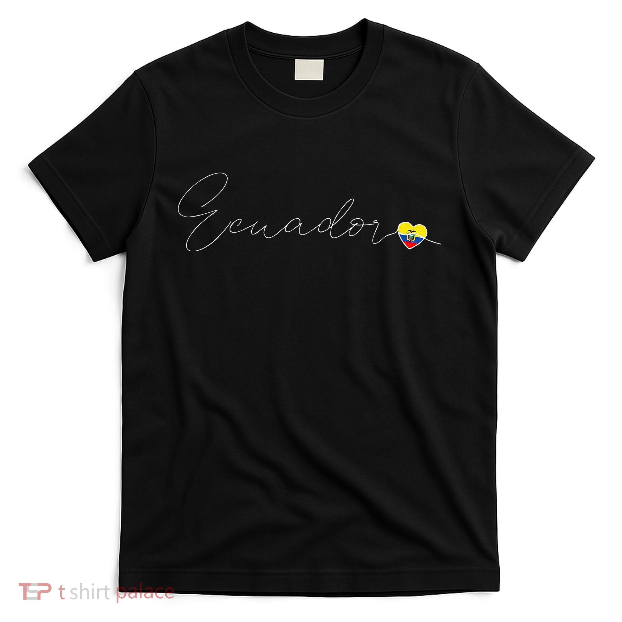 Ecuador Simple Love Ecuadorian Flag Heart On Ecuador T-Shirt