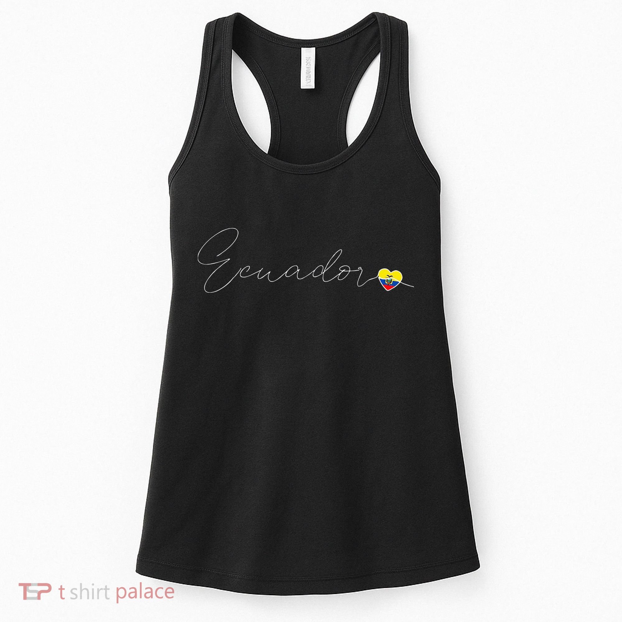 Ecuador Simple Love Ecuadorian Flag Heart On Ecuador Women's Tank Top