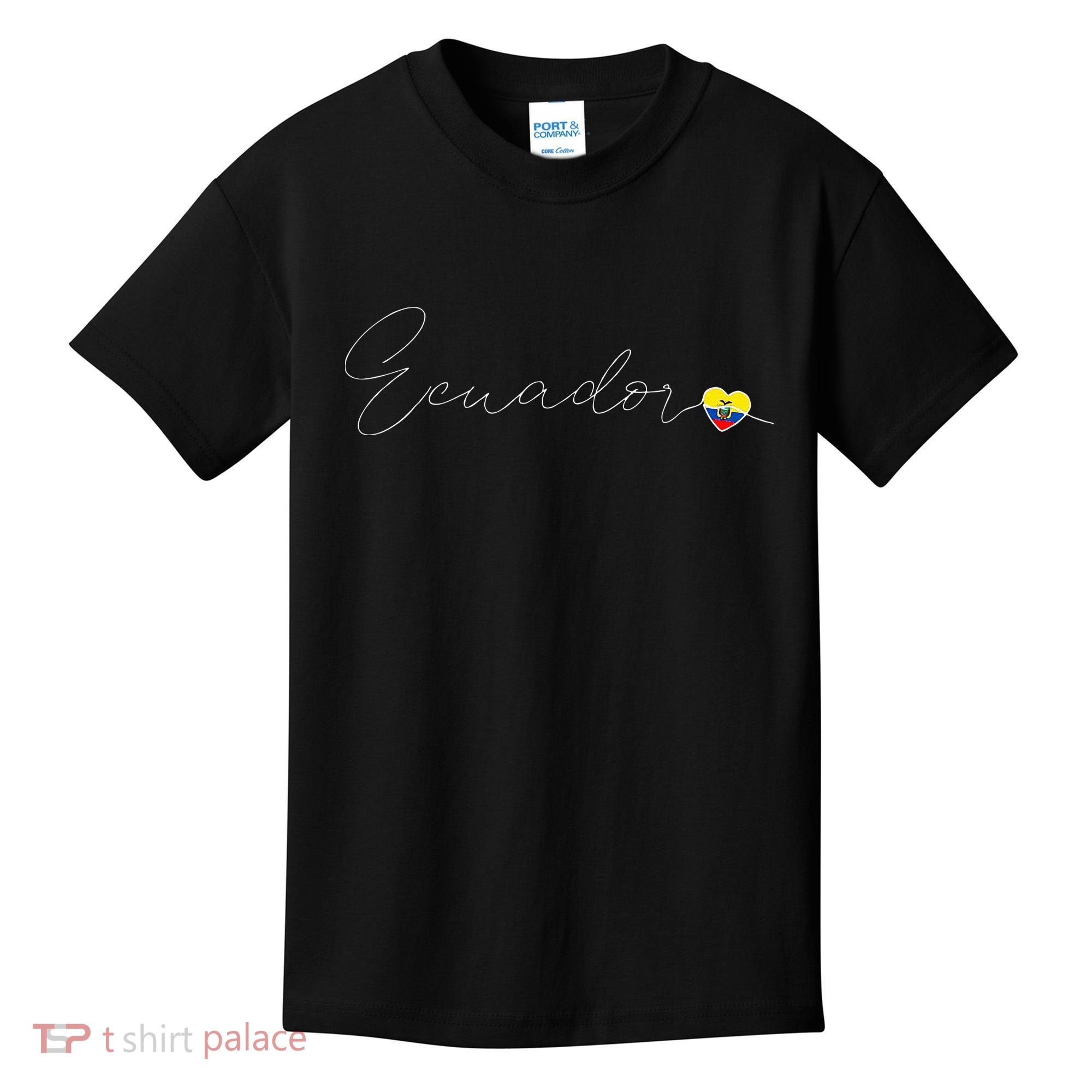 Ecuador Simple Love Ecuadorian Flag Heart On Ecuador Kids T-Shirt