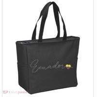 Ecuador Simple Love Ecuadorian Flag Heart On Ecuador Tote Bag thumb 2
