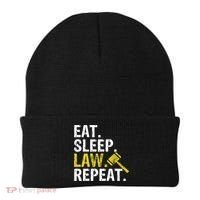 Eat Sleep Law Repeat School Lawyer Gift Beanie thumb 0