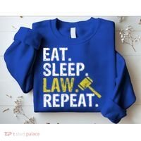 Eat Sleep Law Repeat School Lawyer Gift Sweatshirt thumb 2