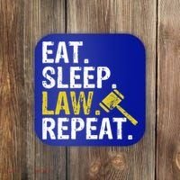 Eat Sleep Law Repeat School Lawyer Gift Coaster thumb 0