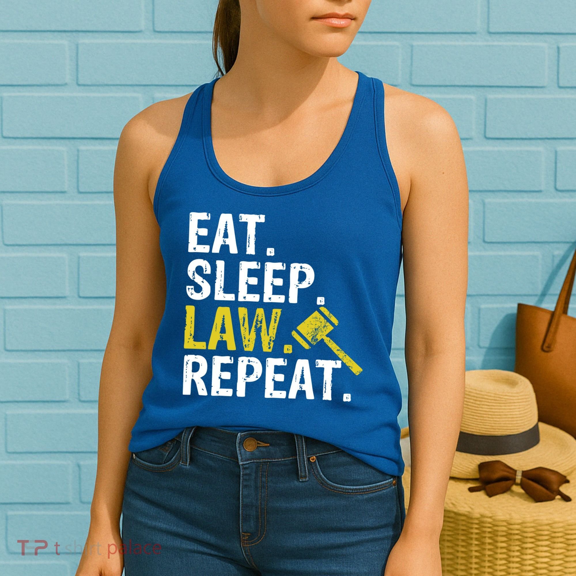 Eat Sleep Law Repeat School Lawyer Gift Women's Tank Top