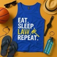 Eat Sleep Law Repeat School Lawyer Gift Tank Top thumb 4