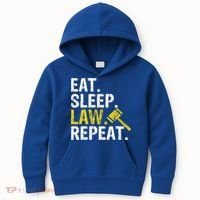 Eat Sleep Law Repeat School Lawyer Gift Kids Hoodie thumb 0