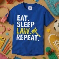 Eat Sleep Law Repeat School Lawyer Gift Kids T-Shirt thumb 3