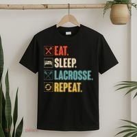 Eat Sleep Lacrosse Repeat Funny Retro Vintage LAX Team Gifts T-Shirt thumb 2