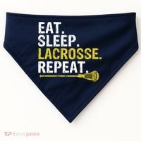 Eat Sleep Lacrosse Repeat Sports Team Game Gift USA-Made Doggie Bandana thumb 0