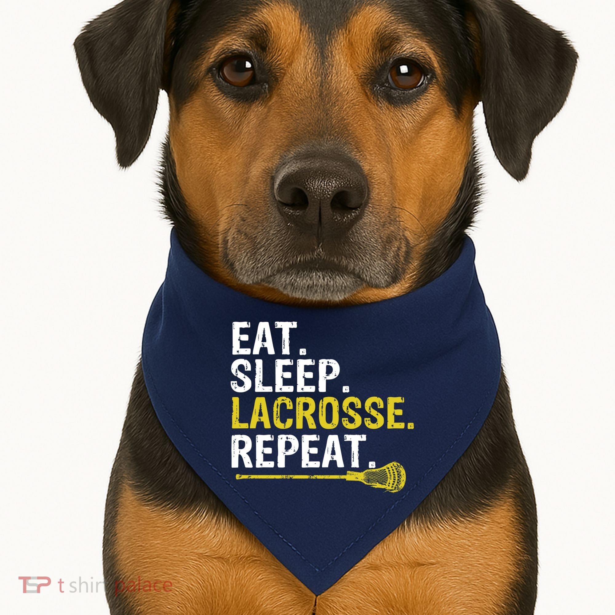 Eat Sleep Lacrosse Repeat Sports Team Game Gift USA-Made Doggie Bandana