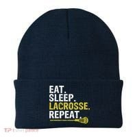 Eat Sleep Lacrosse Repeat Sports Team Game Gift Beanie thumb 0