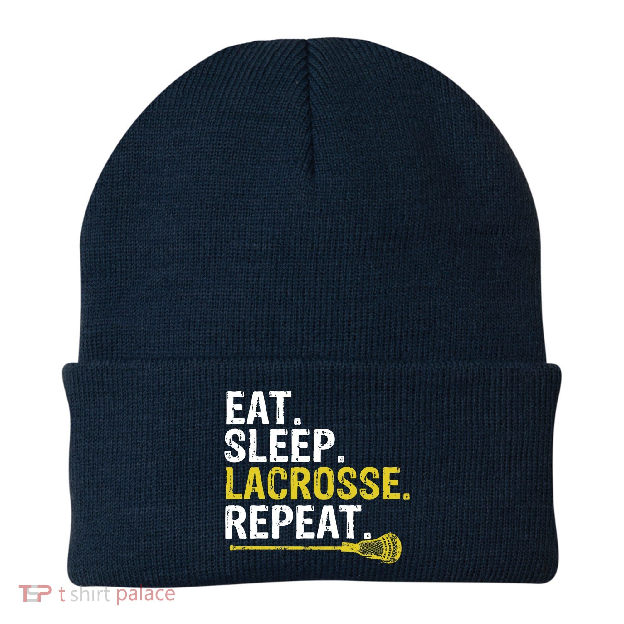 Eat Sleep Lacrosse Repeat Sports Team Game Gift Beanie