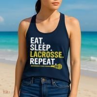Eat Sleep Lacrosse Repeat Sports Team Game Gift Women's Tank Top thumb 2