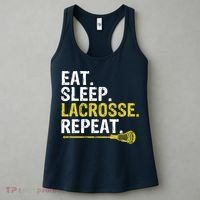 Eat Sleep Lacrosse Repeat Sports Team Game Gift Women's Tank Top thumb 3