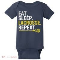 Eat Sleep Lacrosse Repeat Sports Team Game Gift Baby Bodysuit thumb 0