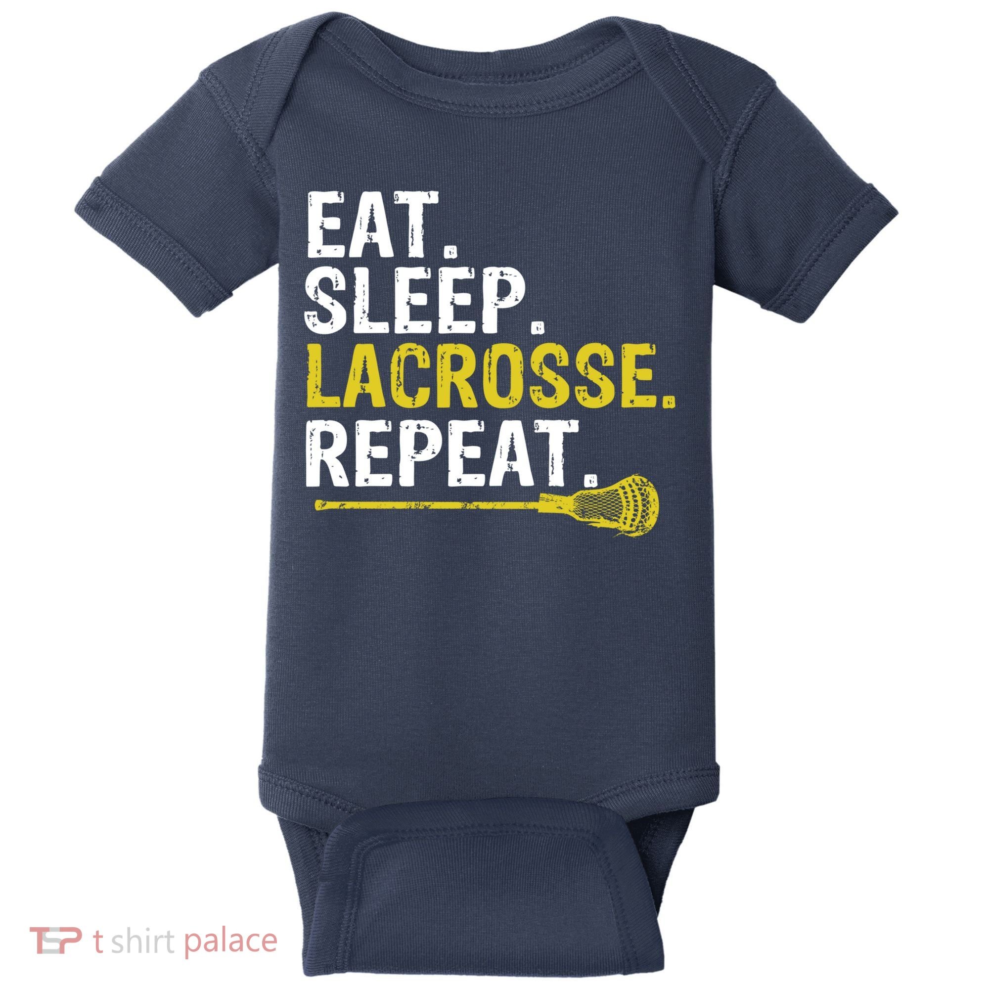 Eat Sleep Lacrosse Repeat Sports Team Game Gift Baby Bodysuit
