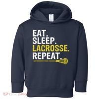 Eat Sleep Lacrosse Repeat Sports Team Game Gift Toddler Hoodie thumb 0