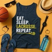 Eat Sleep Lacrosse Repeat Sports Team Game Gift Tank Top thumb 4