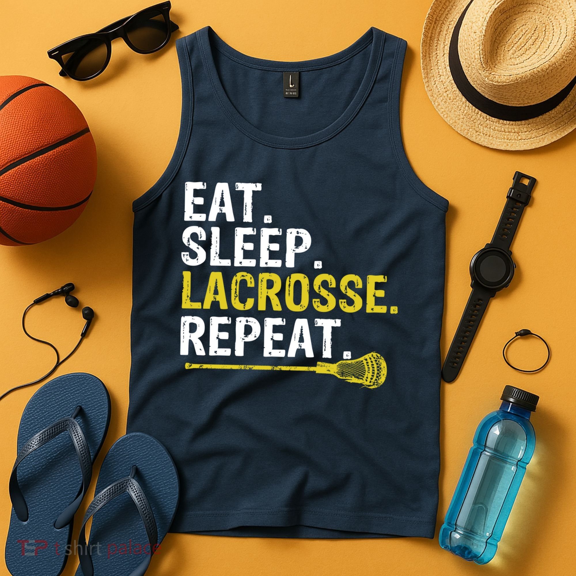 Eat Sleep Lacrosse Repeat Sports Team Game Gift Tank Top
