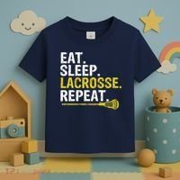 Eat Sleep Lacrosse Repeat Sports Team Game Gift Toddler T-Shirt thumb 3