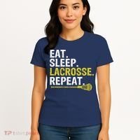 Eat Sleep Lacrosse Repeat Sports Team Game Gift Women's T-Shirt thumb 4