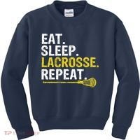 Eat Sleep Lacrosse Repeat Sports Team Game Gift Kids Sweatshirt thumb 0
