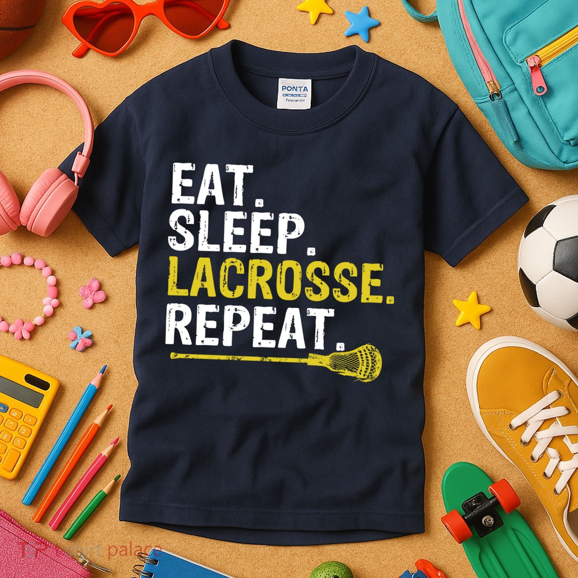 Eat Sleep Lacrosse Repeat Sports Team Game Gift Kids T-Shirt