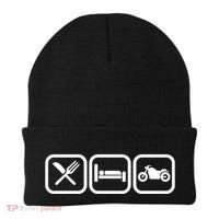 Eat Sleep Motorcycle Biker Fan Beanie thumb 0