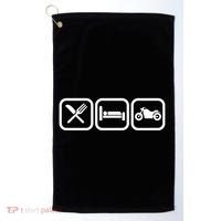 Eat Sleep Motorcycle Biker Fan Golf Towel thumb 0