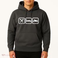 Eat Sleep Motorcycle Biker Fan Hoodie thumb 2