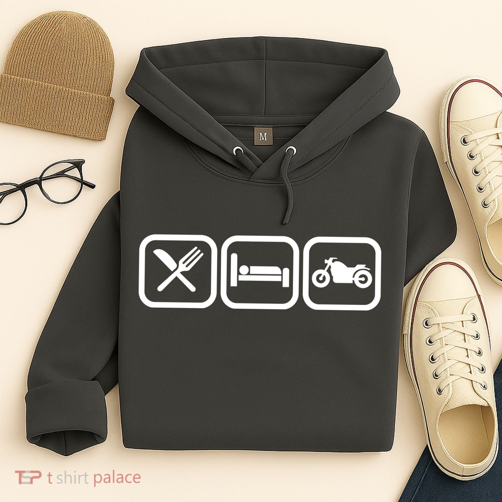 Eat Sleep Motorcycle Biker Fan Hoodie