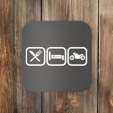 Eat Sleep Motorcycle Biker Fan Coaster