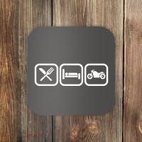 Eat Sleep Motorcycle Biker Fan Coaster thumb 0
