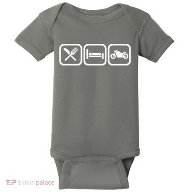 Eat Sleep Motorcycle Biker Fan Baby Bodysuit