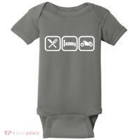 Eat Sleep Motorcycle Biker Fan Baby Bodysuit thumb 0