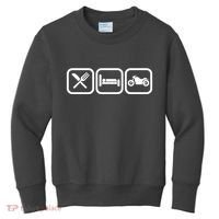 Eat Sleep Motorcycle Biker Fan Kids Sweatshirt thumb 0