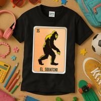 El Squatcho Mexican Slang Chicano Bingo Cards Kids T-Shirt thumb 3