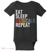 Eat Sleep Musicals Repeat Funny Theatre Life Drama Theater Baby Bodysuit thumb 0
