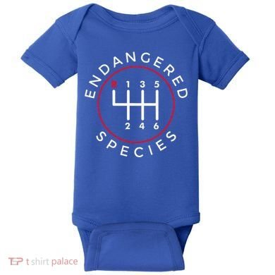 Endangered Species Manual Gearbox Stick Shift 6 Speed Baby Bodysuit