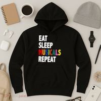 Eat Sleep Musicals Repeat Hoodie thumb 3