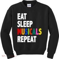 Eat Sleep Musicals Repeat Kids Sweatshirt thumb 0